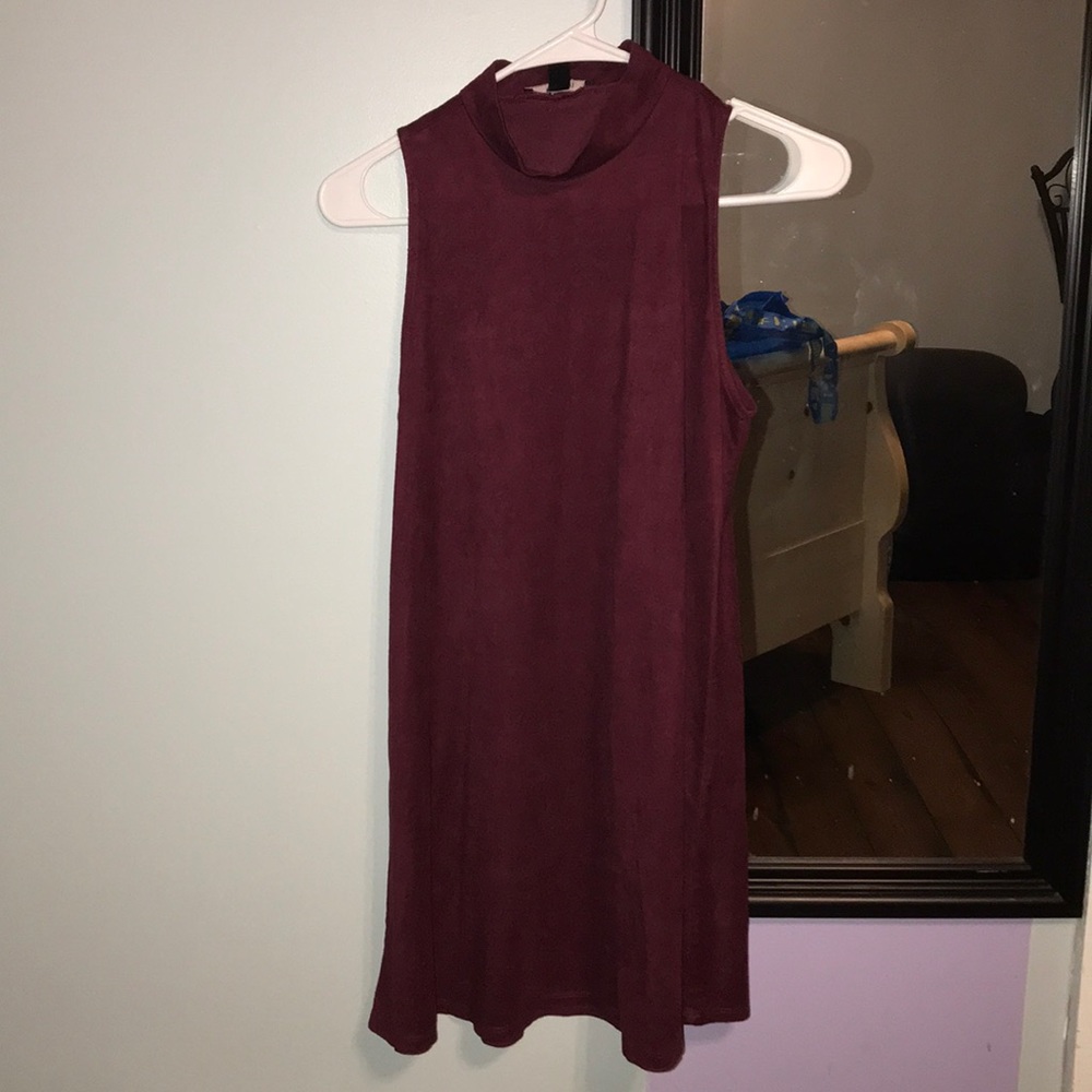 High neck velvet dress